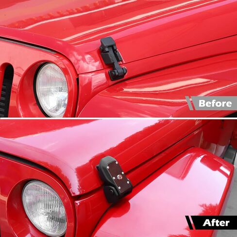 RT-TCZ for Wrangler JK Hood Latches Catch Kit with Key Lock Compatible with Jeep Wrangler JK JKU 2007-2017 Black Exterior Accessories 2pcs in Saudi Arabia