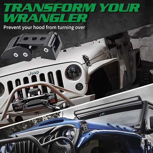 طقم مزلاج غطاء محرك السيارة من الألومنيوم من OTUAYAUTO - بديل لقفل مزلاج 2007-2018 Jeep Wrangler JK JKU - زوج in Kuwait