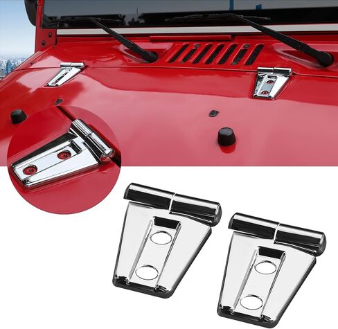 2PCS Hood Hinge Cover Trim Accessories for Jeep Wrangler JK & Unlimited 2007-2018 (Black) in Kuwait