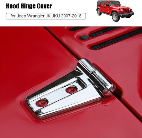 2PCS Hood Hinge Cover Trim Accessories for Jeep Wrangler JK & Unlimited 2007-2018 (Black) in Kuwait