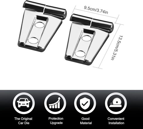 2PCS Hood Hinge Cover Trim Accessories for Jeep Wrangler JK & Unlimited 2007-2018 (Black) in Kuwait