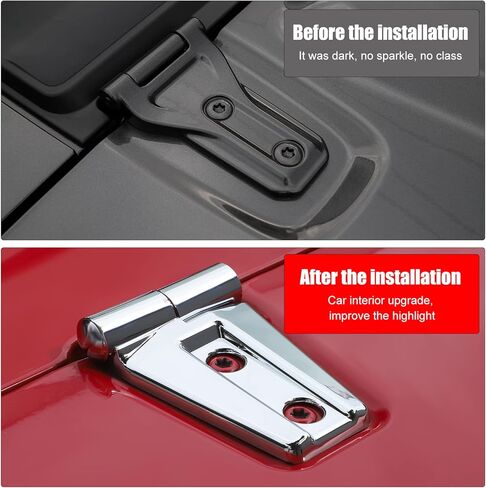 2PCS Hood Hinge Cover Trim Accessories for Jeep Wrangler JK & Unlimited 2007-2018 (Black) in Kuwait