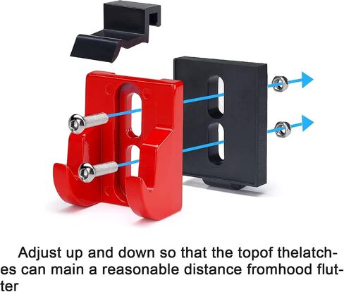 STANVEE Aluminum Hood Latches, Hood Catch Kit Compatible with Jeep Wrangler JK JKU 2007-2018 & Jeep Wrangler JL JLU Gladiator JT 2007-2021, No Drilling Required (red) in Saudi Arabia