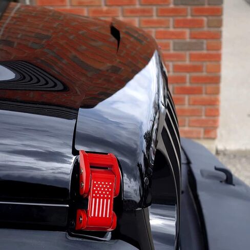 STANVEE Aluminum Hood Latches, Hood Catch Kit Compatible with Jeep Wrangler JK JKU 2007-2018 & Jeep Wrangler JL JLU Gladiator JT 2007-2021, No Drilling Required (red) in Saudi Arabia