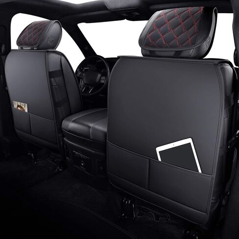 أغطية مقاعد السيارة Aierxuan Dodge Ram تناسب حسب الطلب 2009-2024 1500، 2010-2024 2500/3500 Laramie Big Horn Longhorn Crew Quad Regular Cab وسائد جلدية مقاومة للماء للشاحنة (مجموعة كاملة/أسود) in Saudi Arabia