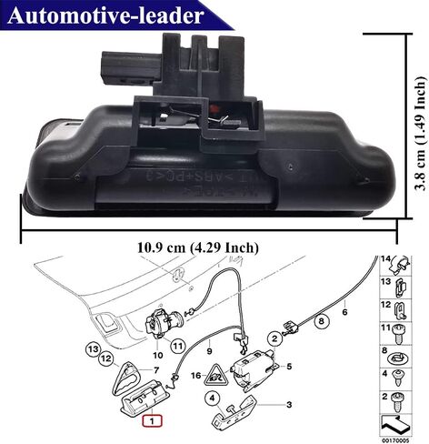 51247118158 Boot Trunk Handle Release Switch Replacement for B-M-W 1 3 5 Series X6 X5 X1 E60 E90 E91 E92 E93 E70 E71 51248168035 7118158 Trunk Lid Lock Release Push Button in Saudi Arabia