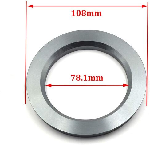 108 to 78.1 Gray Aluminum Hub Centric Rings - Pack of 4 in Saudi Arabia
