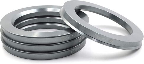 108 to 78.1 Gray Aluminum Hub Centric Rings - Pack of 4 in Saudi Arabia