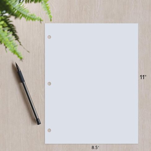 Letter Blank Paper 3-Hole Punched, 160 Sheets/320 Pages, 160 GSM, 42 lb., Maximum Thickness Printer Paper 8.5 x 11 inch, Print Templates for DIY Planners in Saudi Arabia
