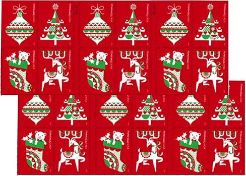 Holiday Delights Forever Postage Stamps Book of 20 First Class US Postal Christmas Celebrations Wedding Anniversary Party Traditions (20 Stamps) in Kuwait