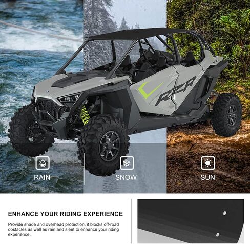 سقف ألومنيوم KIWI MASTER متوافق مع 2020-2024 Polaris RZR Pro XP 4، Turbo R 4 ملحقات 4 مقاعد سقف صلب أسود طراز OEM #2883990-458 in Saudi Arabia