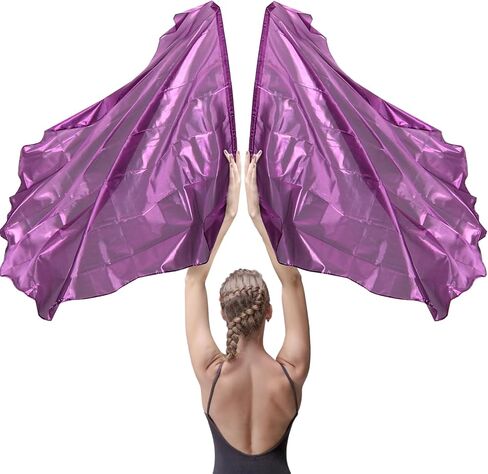 2Pcs 55" Soft Semicircle Worship Flags with Telescopic Poles, Worship Flags for Dance, Praise Church Flags for Worship, Dance Prop Double Flags, Purple in Saudi Arabia