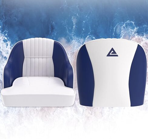 مقعد القارب من شركة Leader Accessories Pontoon Captains Bucket Seat (C - أبيض/أزرق) in Saudi Arabia