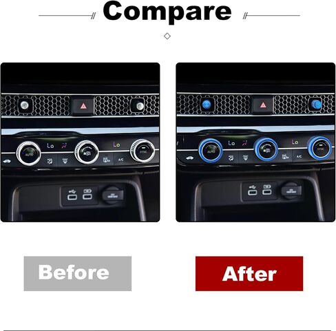 TopDall Audio Volume Engine Press Start AC Climate Knob Ring Cover Decal Compatible for 11th Honda Civic in Saudi Arabia