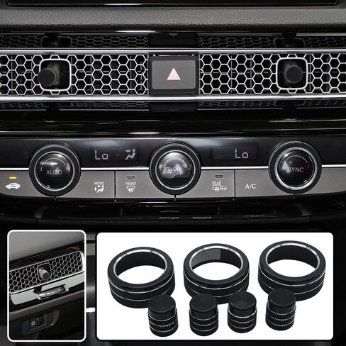 TopDall Audio Volume Engine Press Start AC Climate Knob Ring Cover Decal Compatible for 11th Honda Civic in Saudi Arabia