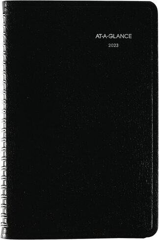 AT-A-GLANCE 2024 كتاب ومخطط المواعيد الأسبوعية، DayMinder، 5 بوصة × 8 بوصة، صغير، حلزوني، أسود (G2000024) in Kuwait