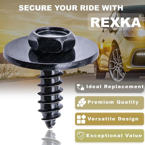 Rexka 50 قطعة M4.8-1.61 × 16 مم براغي رأس سداسية لسيارات BMW عجلة قوس تقليم تحت الأرضية طلاء خلفي غطاء الكسوة السفلية 07147129160 E46 E60 E63 E66 E70 E82 E83 E90 07-14-7-129-160 in Kuwait