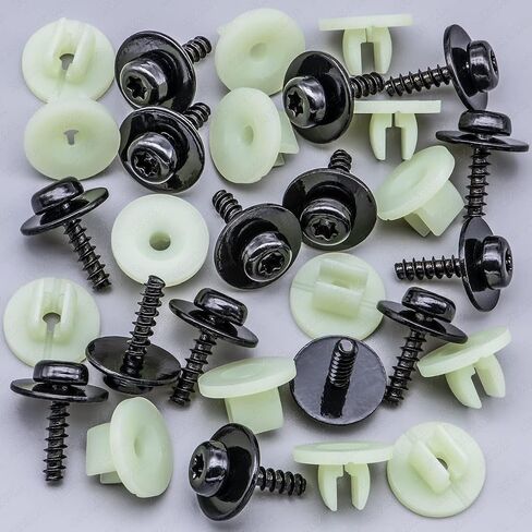 Rexka 10 Sets Engine Splash Shield Screws for Ford - T30 Torx Head Bolts and Grommets for Undertray Engine Fender Liner Deflector Grille for Ford Escape F-150 Edge Focus Fusion C-Max S-Max Lincoln in Saudi Arabia