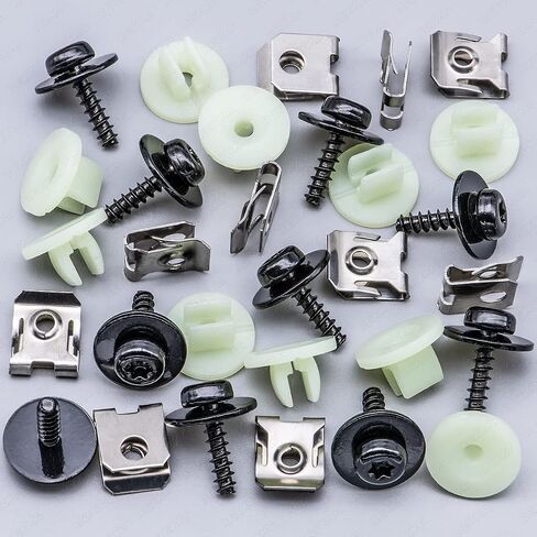 Rexka 10 Sets Engine Splash Shield Screws for Ford - T30 Torx Head Bolts and Grommets for Undertray Engine Fender Liner Deflector Grille for Ford Escape F-150 Edge Focus Fusion C-Max S-Max Lincoln in Saudi Arabia