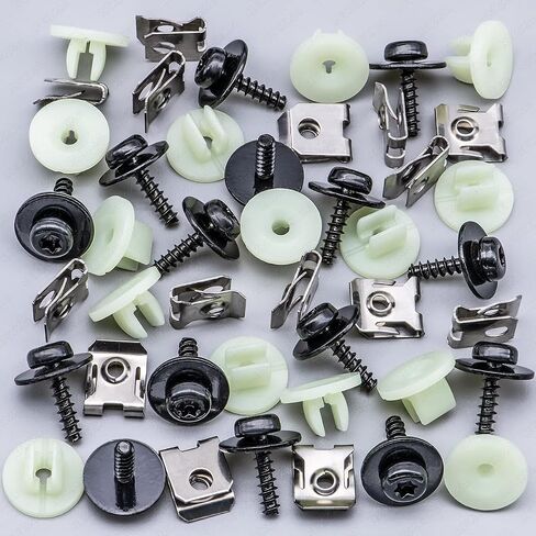 Rexka 10 Sets Engine Splash Shield Screws for Ford - T30 Torx Head Bolts and Grommets for Undertray Engine Fender Liner Deflector Grille for Ford Escape F-150 Edge Focus Fusion C-Max S-Max Lincoln in Saudi Arabia