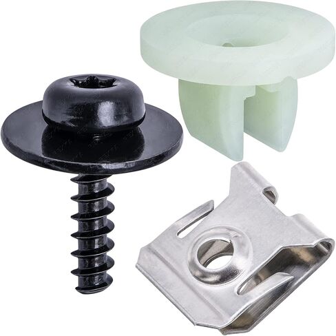 Rexka 10 Sets Engine Splash Shield Screws for Ford - T30 Torx Head Bolts and Grommets for Undertray Engine Fender Liner Deflector Grille for Ford Escape F-150 Edge Focus Fusion C-Max S-Max Lincoln in Saudi Arabia
