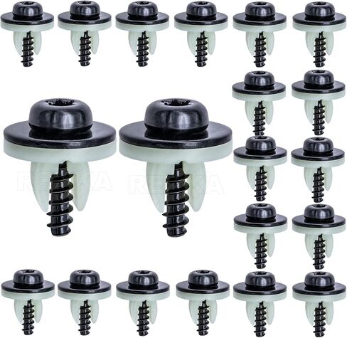 Rexka 10 Sets Engine Splash Shield Screws for Ford - T30 Torx Head Bolts and Grommets for Undertray Engine Fender Liner Deflector Grille for Ford Escape F-150 Edge Focus Fusion C-Max S-Max Lincoln in Saudi Arabia
