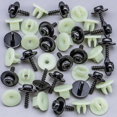 Rexka 10 Sets Engine Splash Shield Screws for Ford - T30 Torx Head Bolts and Grommets for Undertray Engine Fender Liner Deflector Grille for Ford Escape F-150 Edge Focus Fusion C-Max S-Max Lincoln in Saudi Arabia