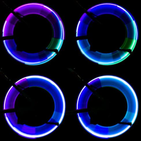 4 عبوات من مصابيح LED لإطارات العجلات فلاش لإطارات مصابيح الدراجة والدراجات النارية، بطول 4.25 بوصة (ملونة) in Saudi Arabia