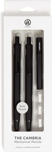 U Brands Midnight Cambria Mechanical Pencil, Office Supplies, Soft Touch Barrel, Medium Point, 0.7mm, 2 Count in Saudi Arabia
