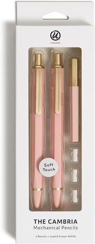 U Brands Midnight Cambria Mechanical Pencil, Office Supplies, Soft Touch Barrel, Medium Point, 0.7mm, 2 Count in Saudi Arabia