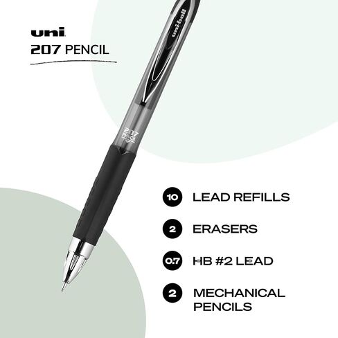 مجموعة أقلام الرصاص الميكانيكية Uniball Signo 207، 0.7 ملم HB #2 | اللوازم المكتبية من Uni-ball مثل أقلام الحبر والأقلام الملونة والأقلام الدقيقة وأقلام الكتابة الناعمة وأقلام الحبر الجاف in Saudi Arabia