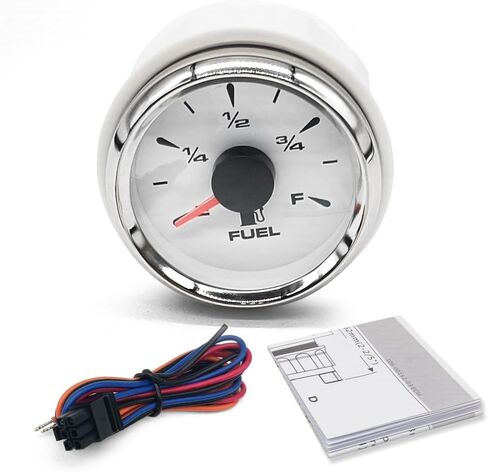 240-33ohm 0-190ohm مقياس 2 بوصة 52 مم مقياس الوقود العالمي مقاوم للماء قارب قياس مستوى الوقود مقياس مستوى الوقود الرقمي مناسب لسيارة قارب البحرية الأبيض in Kuwait