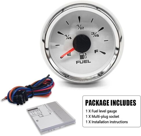 240-33ohm 0-190ohm مقياس 2 بوصة 52 مم مقياس الوقود العالمي مقاوم للماء قارب قياس مستوى الوقود مقياس مستوى الوقود الرقمي مناسب لسيارة قارب البحرية الأبيض in Kuwait