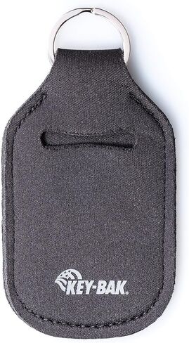 KEY-BAK Sidekick ID Badge and Key Reel, 24"Aramid Fiber Cord, Tough Polycarbonate Case, Zinc Alloy Metal Carabiner with Hand Sanitizer Holder or Airpod Case Keychain (0KBP-0134), Black in Saudi Arabia
