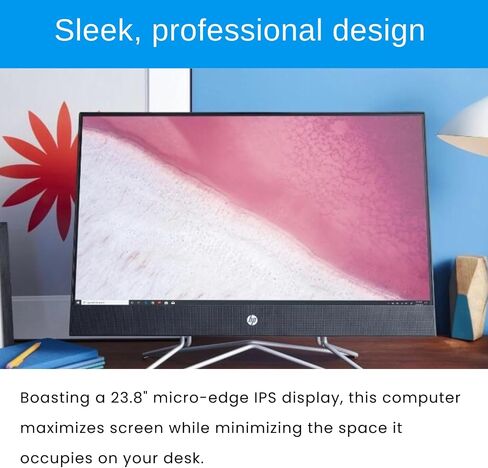 HP Essential 205 G8 All in One Desktop, 23.8" FHD Screen, AMD Ryzen 3 5300U, 32GB RAM, 1TB PCIe SSD, Webcam, Wired KB & Mouse, HDMI, RJ-45, Wi-Fi, Windows 11 Home, Grey in Saudi Arabia