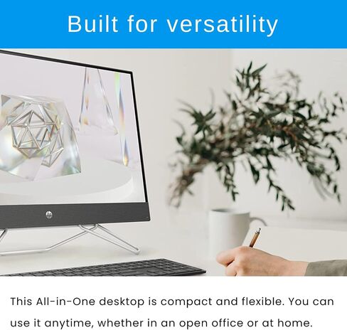 HP Essential 205 G8 All in One Desktop, 23.8" FHD Screen, AMD Ryzen 3 5300U, 32GB RAM, 1TB PCIe SSD, Webcam, Wired KB & Mouse, HDMI, RJ-45, Wi-Fi, Windows 11 Home, Grey in Saudi Arabia