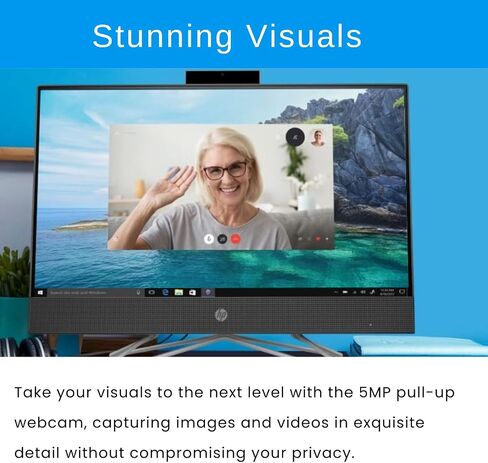 HP Essential 205 G8 All in One Desktop, 23.8" FHD Screen, AMD Ryzen 3 5300U, 32GB RAM, 1TB PCIe SSD, Webcam, Wired KB & Mouse, HDMI, RJ-45, Wi-Fi, Windows 11 Home, Grey in Saudi Arabia