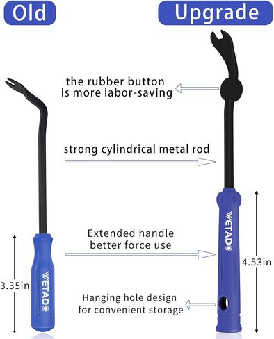 Wetado Auto Trim Removal Tool Kit, Car Door Audio Panel Trim Removal Set, Auto Clip Fastener Remover Pry Tool, Updated Rubber Ring Fastener Remover for Cars, clip puller (2pcs Blue) in Saudi Arabia