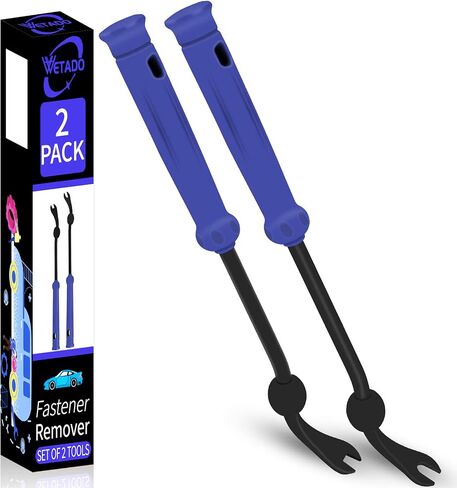 Wetado Auto Trim Removal Tool Kit, Car Door Audio Panel Trim Removal Set, Auto Clip Fastener Remover Pry Tool, Updated Rubber Ring Fastener Remover for Cars, clip puller (2pcs Blue) in Saudi Arabia