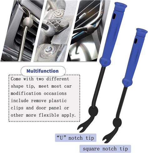 Wetado Auto Trim Removal Tool Kit, Car Door Audio Panel Trim Removal Set, Auto Clip Fastener Remover Pry Tool, Updated Rubber Ring Fastener Remover for Cars, clip puller (2pcs Blue) in Saudi Arabia