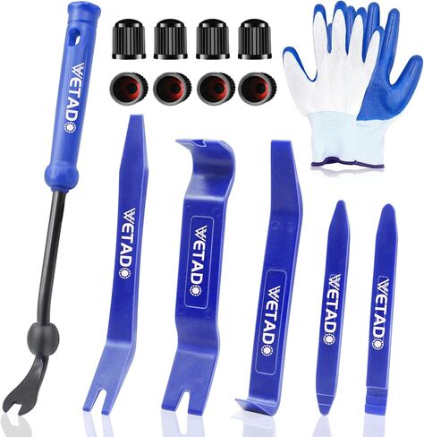 Wetado Auto Trim Removal Tool Kit, Car Door Audio Panel Trim Removal Set, Auto Clip Fastener Remover Pry Tool, Updated Rubber Ring Fastener Remover for Cars, clip puller (2pcs Blue) in Saudi Arabia