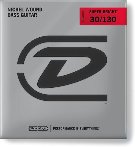 أوتار جهير فائقة السطوع من Dunlop DBSBN30130 - جرح النيكل - متوسط، 030-.130، 6 أوتار/مجموعة (3 عبوات) in Saudi Arabia