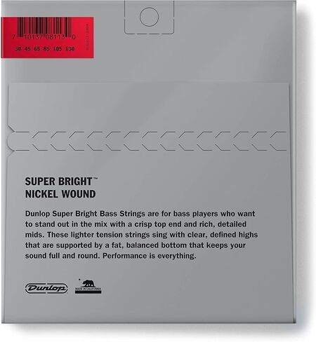 أوتار جهير فائقة السطوع من Dunlop DBSBN30130 - جرح النيكل - متوسط، 030-.130، 6 أوتار/مجموعة (3 عبوات) in Saudi Arabia