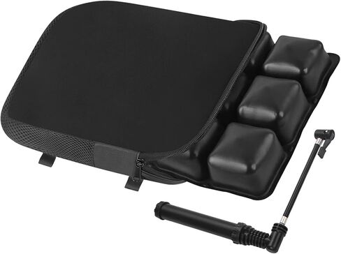 وسادة مقعد هوائي للدراجة النارية من Yuroochii، حجم المقعد الخلفي أو الصغير، تعمل على إطالة وقت الركوب وزيادة الدورة الدموية، من أجل تخفيف ضغط السفر بشكل مريح 11.5 بوصة × 9 بوصة أسود in Kuwait