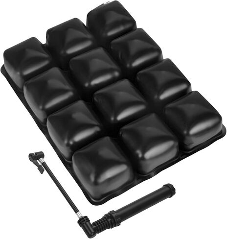 وسادة مقعد هوائي للدراجة النارية من Yuroochii، حجم المقعد الخلفي أو الصغير، تعمل على إطالة وقت الركوب وزيادة الدورة الدموية، من أجل تخفيف ضغط السفر بشكل مريح 11.5 بوصة × 9 بوصة أسود in Kuwait