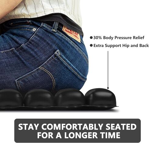 وسادة مقعد هوائي للدراجة النارية من Yuroochii، حجم المقعد الخلفي أو الصغير، تعمل على إطالة وقت الركوب وزيادة الدورة الدموية، من أجل تخفيف ضغط السفر بشكل مريح 11.5 بوصة × 9 بوصة أسود in Kuwait