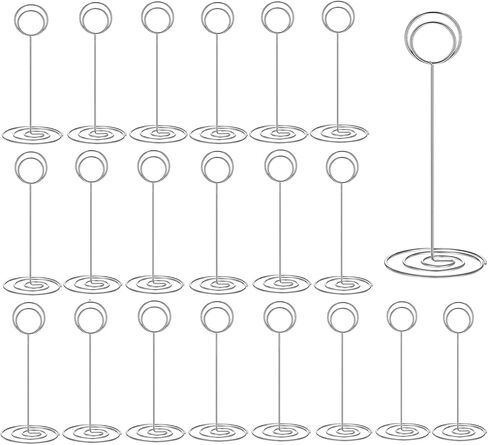 20 Pack Sanswin Silver Table Number Holders-3.35 Inch Place Card Holder Stands for Photos Picture Numbers,Food Signs,Table Signs,Memo Notes,Used in Wedding Birthday Party Restaurant… in Saudi Arabia