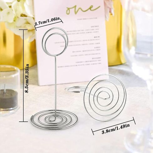 20 Pack Sanswin Silver Table Number Holders-3.35 Inch Place Card Holder Stands for Photos Picture Numbers,Food Signs,Table Signs,Memo Notes,Used in Wedding Birthday Party Restaurant… in Saudi Arabia