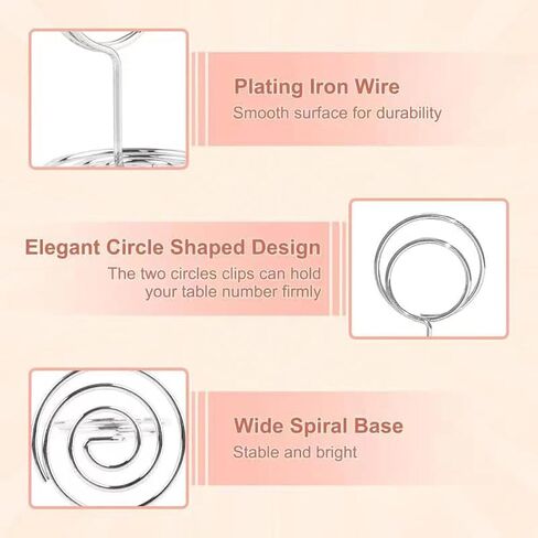 20 Pack Sanswin Silver Table Number Holders-3.35 Inch Place Card Holder Stands for Photos Picture Numbers,Food Signs,Table Signs,Memo Notes,Used in Wedding Birthday Party Restaurant… in Saudi Arabia