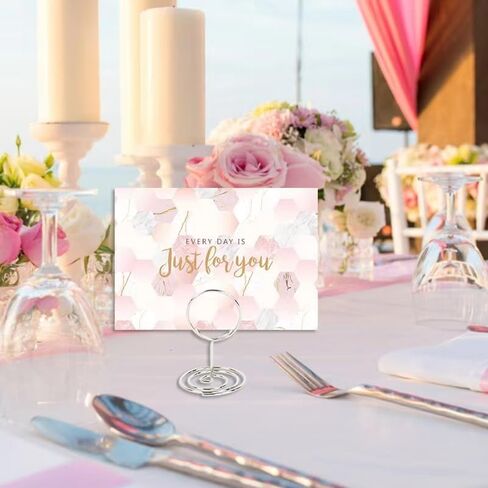 20 Pack Sanswin Silver Table Number Holders-3.35 Inch Place Card Holder Stands for Photos Picture Numbers,Food Signs,Table Signs,Memo Notes,Used in Wedding Birthday Party Restaurant… in Saudi Arabia